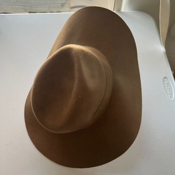 Old Navy Floppy Hat Women's S Wool Felt Wide Brim Caramel With Matching Bow Band - Picture 3 of 12
